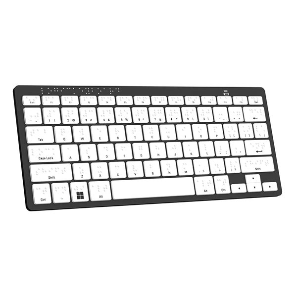 Mini Bluetooth Braille and Black Keyboard for PC, designed for the